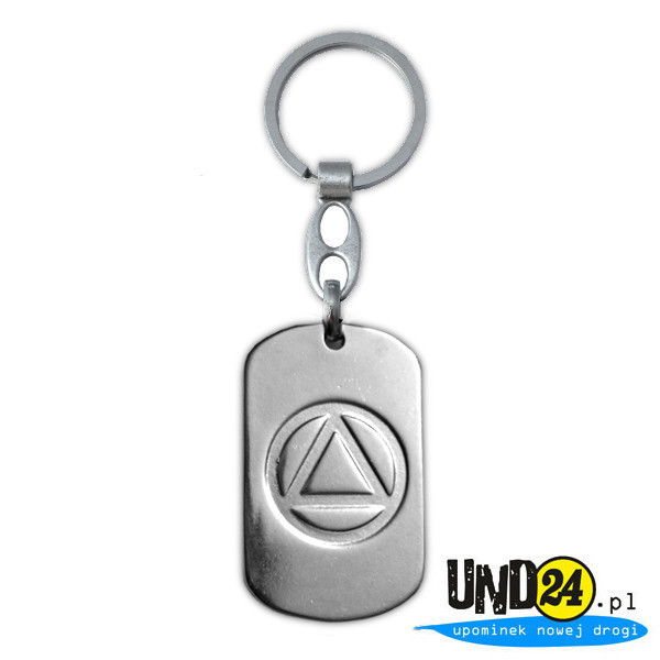 Brelok Nieśmiertelnik - Wtłoczony trójkąt wpisany w okrąg 