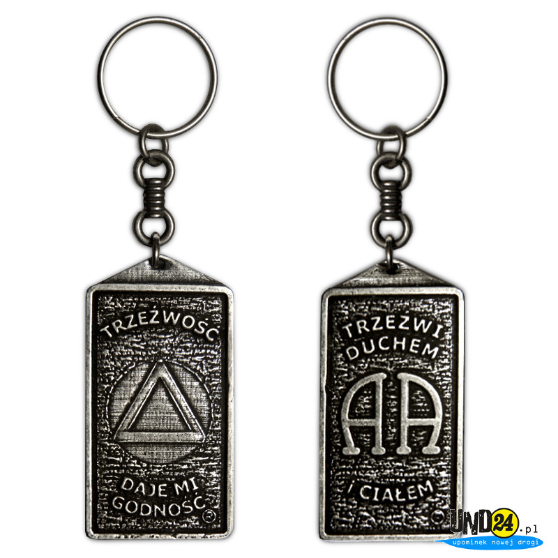 Brelok Prostokątny AA  - Trzeźwi Duchem i Ciałem - Trzeźwość Daje Mi Godność