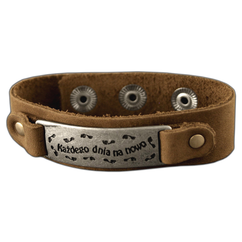 Skórzana bransoletka - Każdego dnia na nowo