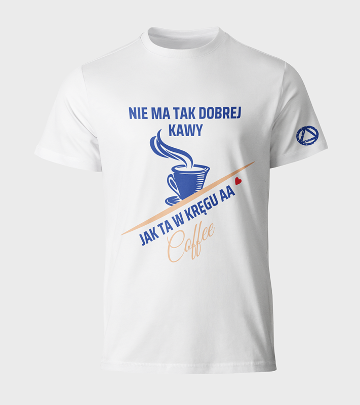 Koszulka bawełniana - Nie ma tak dobrej kawy ja ta w kręgu AA  - Trójkąt w okręgu