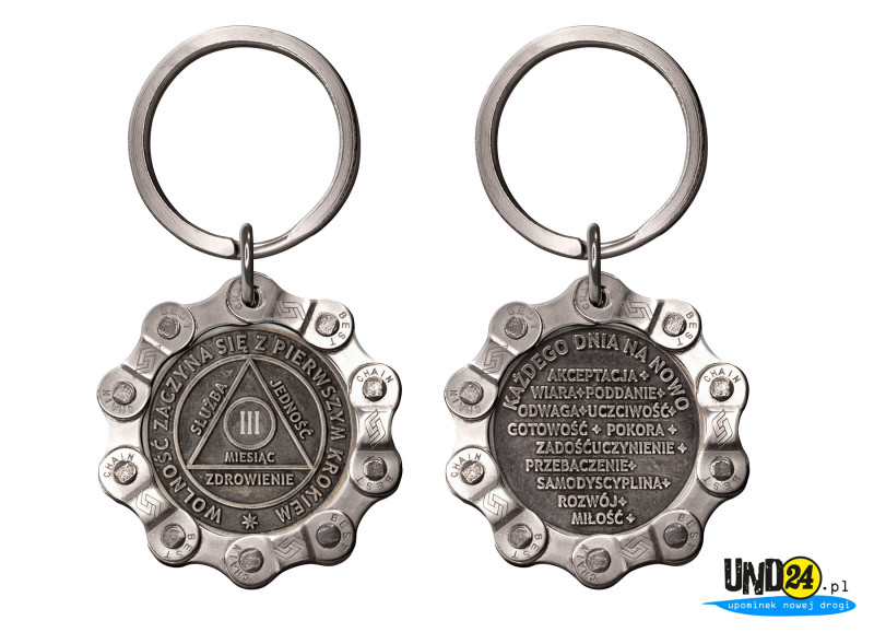 Designerski brelok - Medal 3. Miesiąc trzeźwości w Łańcuchu