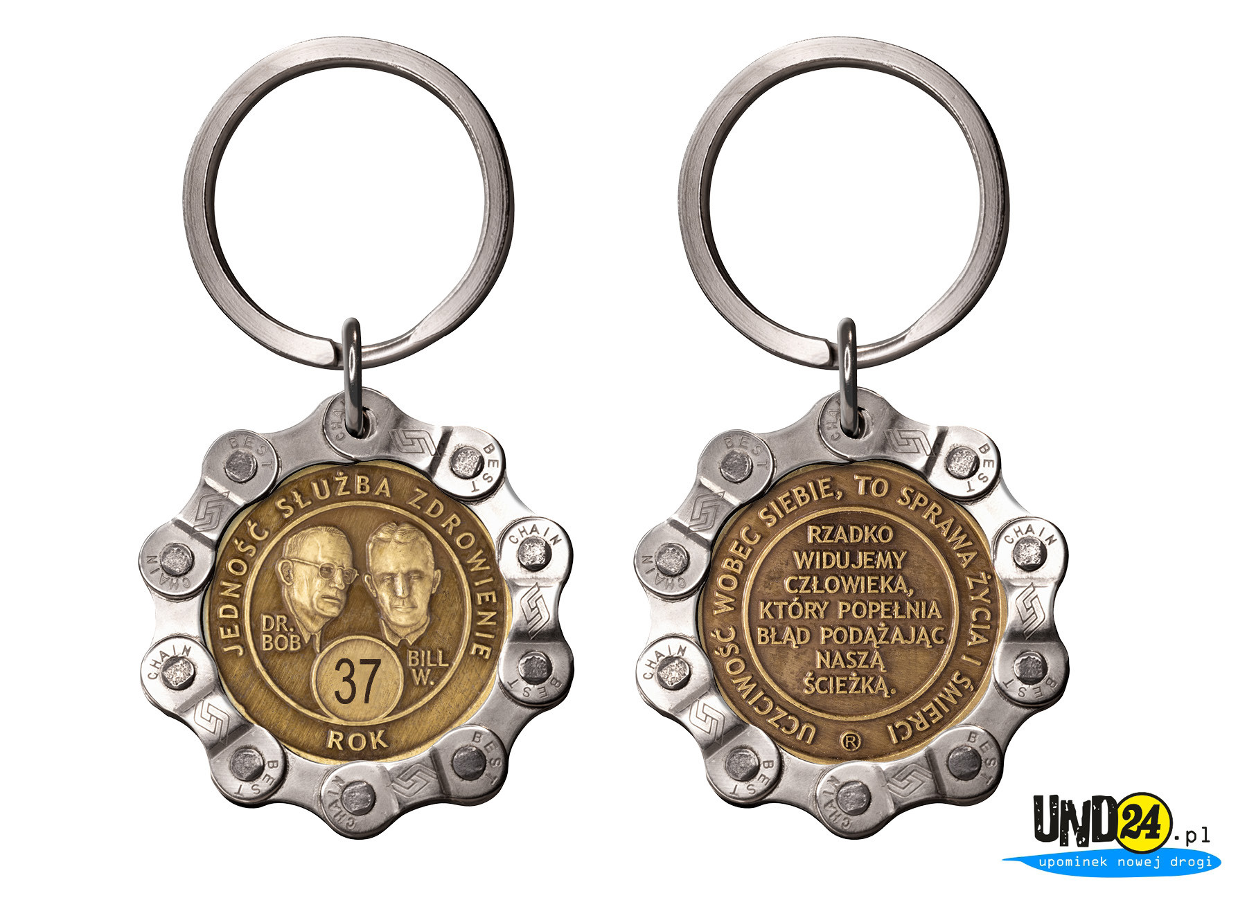 Designerski brelok - Medal 37. Rocznica trzeźwości w Łańcuchu