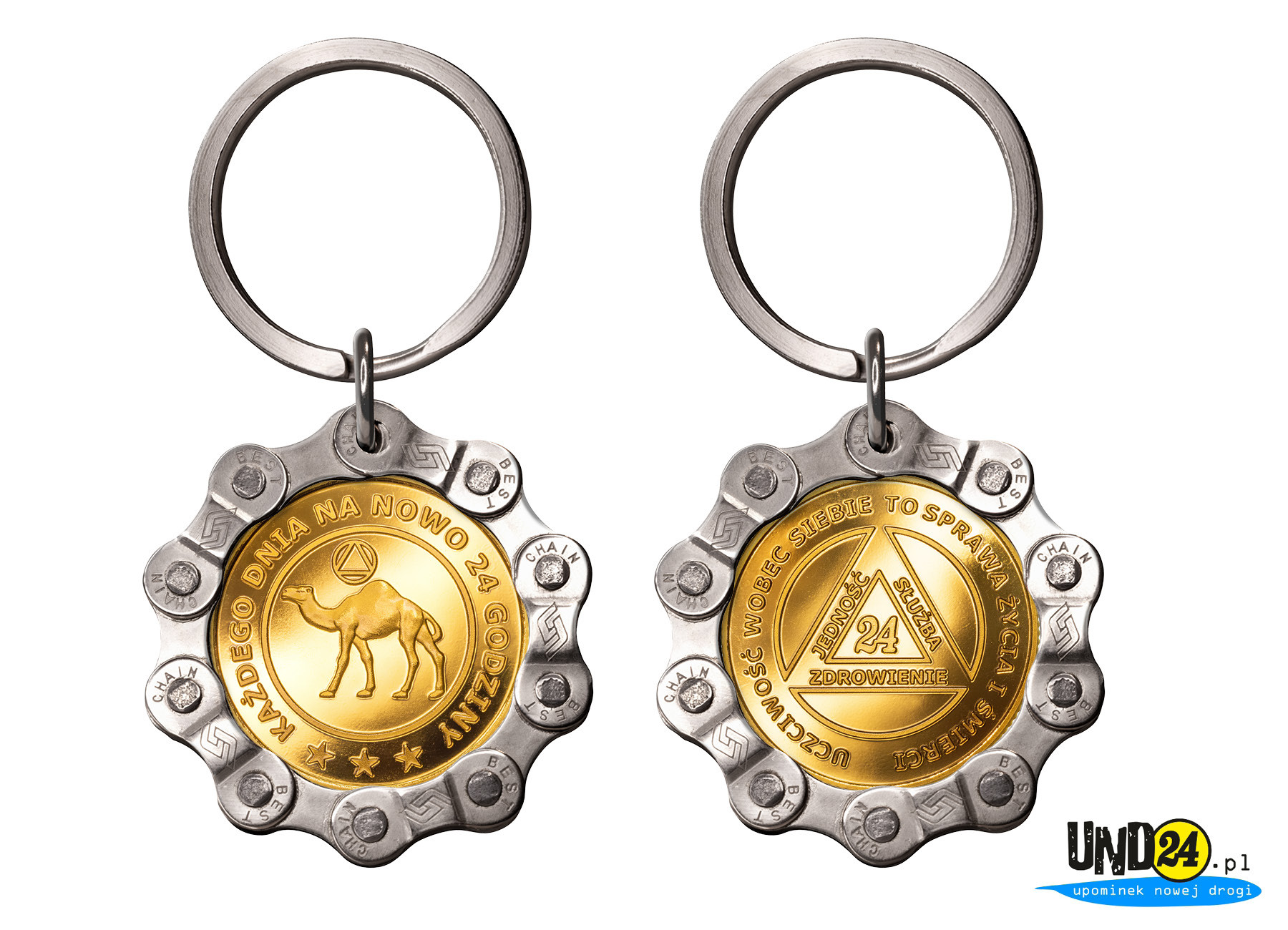 Designerski brelok - 24 Godziny z Dromaderem w Amerykańskim Stylu w Łańcuchu - Tzw. Zerowy