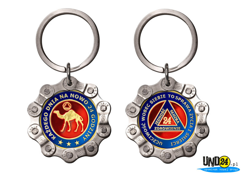 Designerski brelok - 24 Godziny - Dromader - Kolorowy w Amerykańskim Stylu w Łańcuchu - Tzw. Zerowy