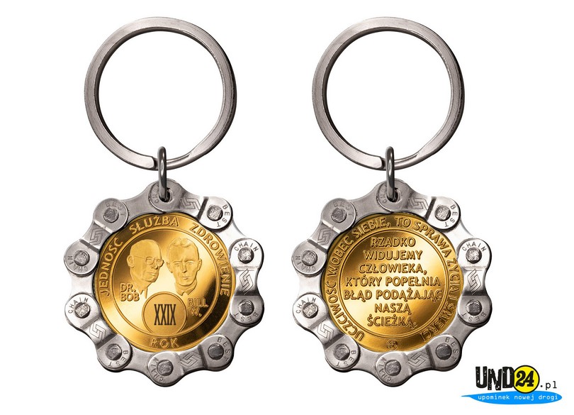 Designerski brelok - Medal 29. Rocznica trzeźwości w Amerykańskim Stylu w Łańcuchu