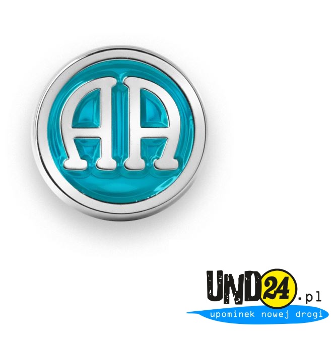 Znaczek - Pins - Przypinka -  Symbol AA - Kolorowy w Amerykańskim Stylu