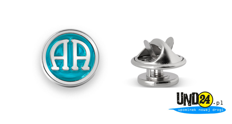 Znaczek - Pins - Przypinka -  Symbol AA - Kolorowy w Amerykańskim Stylu