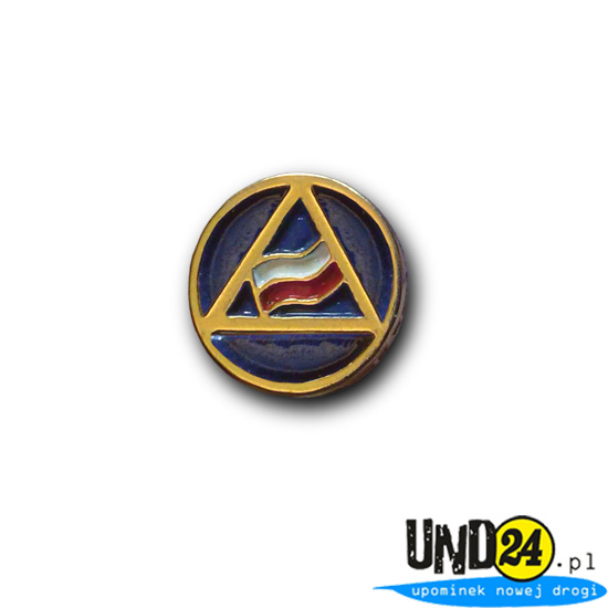 Znaczek - Pins - Przypinka - Trójkąt wpisany w okrąg - Flaga Polski - Polska